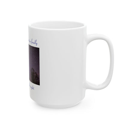 Starry Night Quote Mug — "I have loved the stars too fondly" Ceramic Coffee Cup