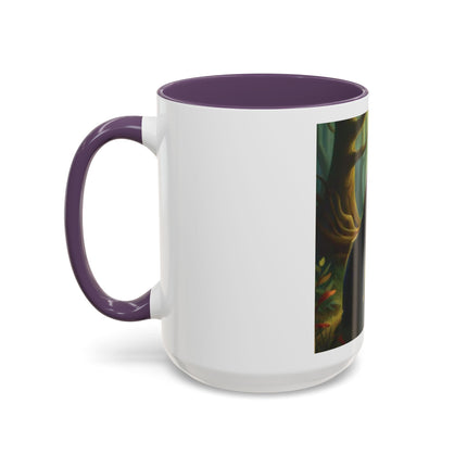 Fairy and Black Cat Forest Coffee Mug – Fantasy Woodland Tea Cup