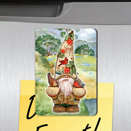 Autumn Gnome Refrigerator Wooden Magnets-0