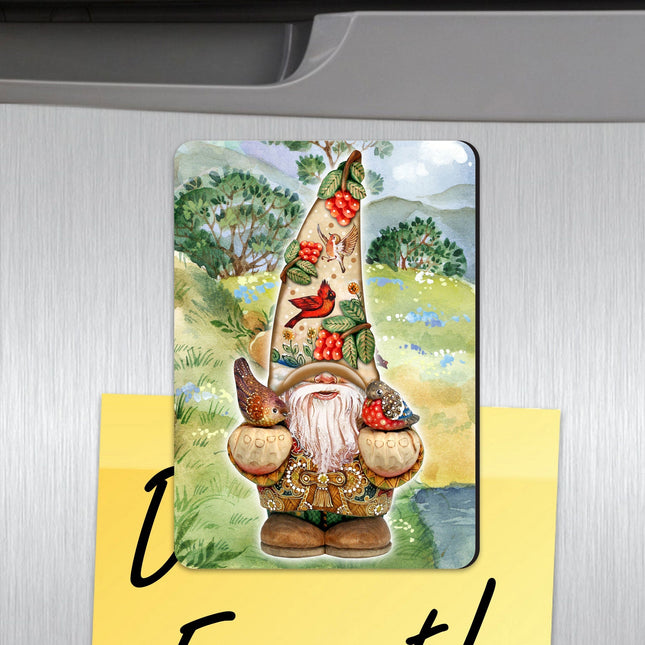 Autumn Gnome Refrigerator Wooden Magnets-0
