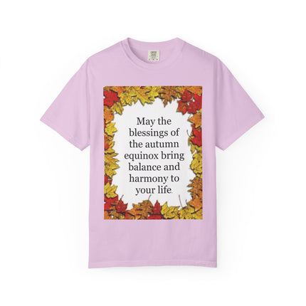 Autumn Equinox Blessings T-Shirt — Fall Leaves Balance & Harmony Tee