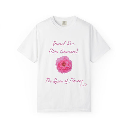 Damask Rose Unisex T-shirt - The Queen of Flowers Design