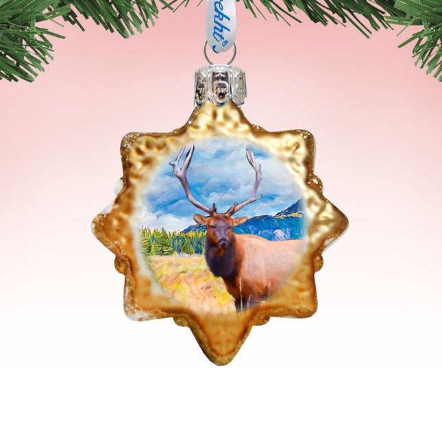 Elk Mercury Glass Ornament by G. DeBrekht - Wildlife Holiday Decor - 775487-0