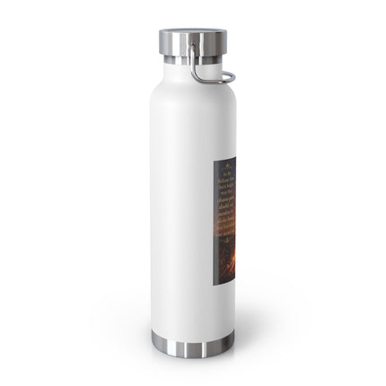 22oz Copper Vacuum Insulated Bottle — Fiery Beltanel Artwork, Inspirational Quote
