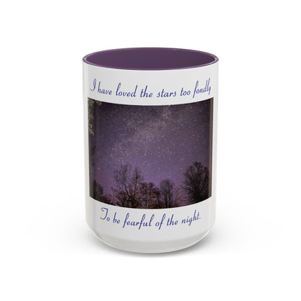 Starry Night Inspirational Coffee Mug – 15oz Accent Cup with Poetic Quote