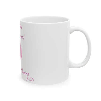 Damask Rose Ceramic Mug – Queen of Flowers, 11oz