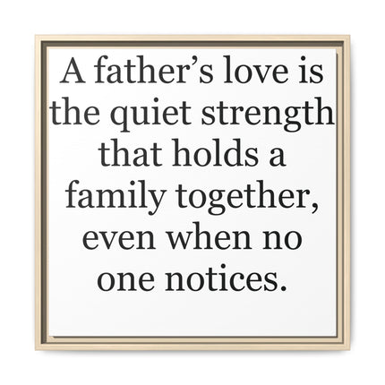 Framed Canvas Wall Art – "A Father's Love" Quote Print