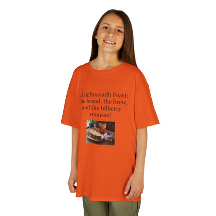 Lughnasadh  Kids Tee — “A Lughnasadh Feast: The bread, the brew, and the bilberry mousse!”