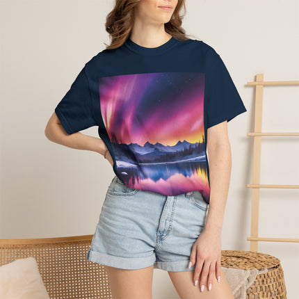 Aurora Lake T-Shirt — Northern Lights Landscape Tee