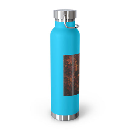 22oz Copper Vacuum Bottle — Autumn Leaves Cider Design