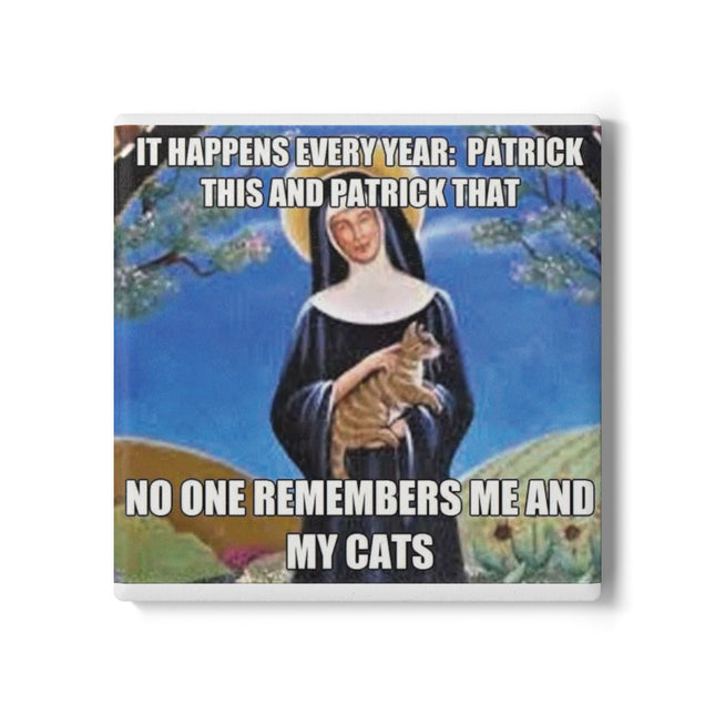 Funny Ceramic Coaster – “Patrick This and Patrick That” Cat Lover Gift