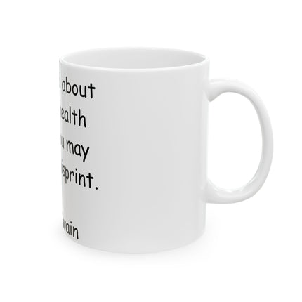 Inspirational Quote Ceramic Mug - "Be Careful About Reading Health Books" - Perfect Gift for Book Lovers - 11oz