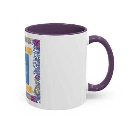 Hanukkah Star of David Accent Coffee Mug — Festive Dreidel Border 11/15oz