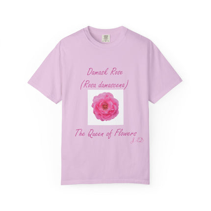 Damask Rose Unisex T-shirt - The Queen of Flowers Design