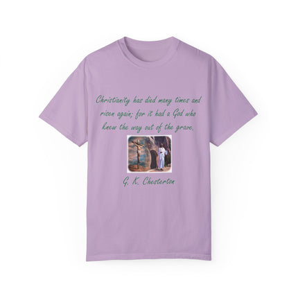 Chesterton Quote T-Shirt – Resurrection Design – Unisex Tee