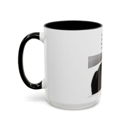 Black Cat Coffee Mug — “In the Here In the Now No Worries Only Meow” Accent Mug