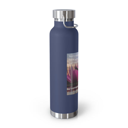 Inspirational Copper Vacuum Insulated Water Bottle - 22oz with Motivational Quote