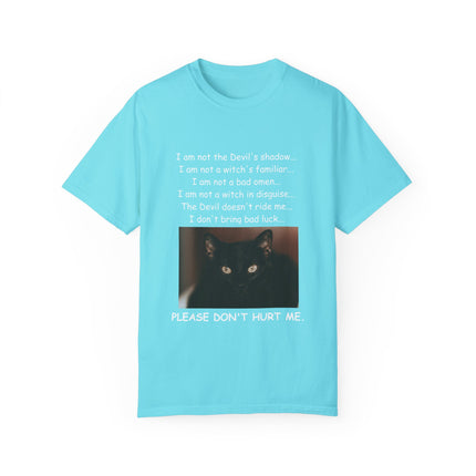 Unisex Cat-Themed T-Shirt – "Please Don't Hurt Me" Design