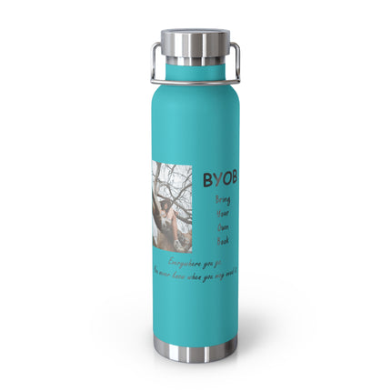 BYOB Copper Vacuum Insulated Water Bottle - 22oz - Bring Your Own Book Design