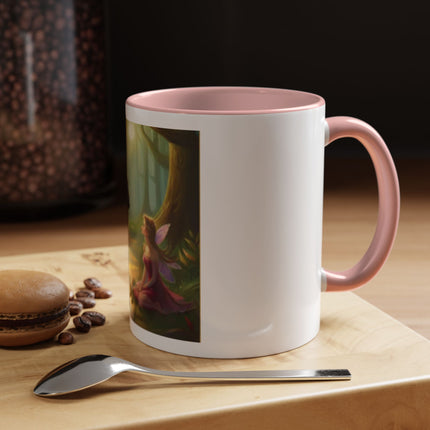 Fairy and Black Cat Forest Coffee Mug – Fantasy Woodland Tea Cup