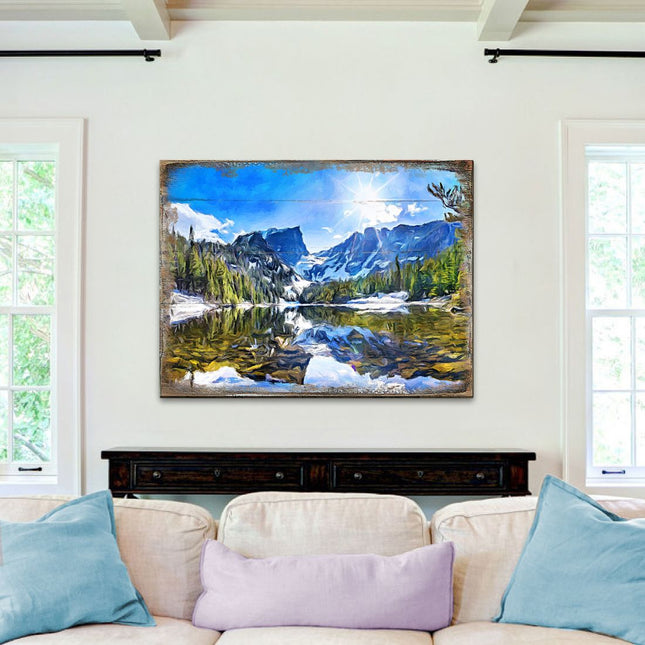 Forest Mountains Art Wooden Wall Art by Nature Wonders - Nature Wildlife Decor  - 95237B-0