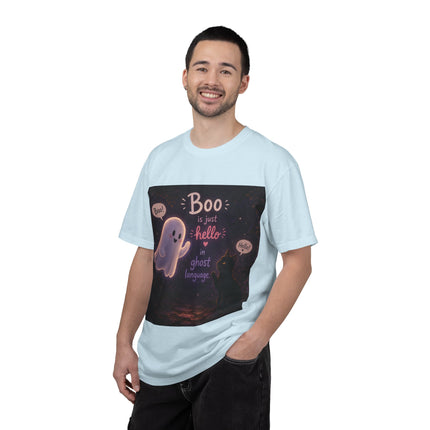 Halloween Ghost T-Shirt — “Boo is just hello in ghost language” Cute Spooky Tee