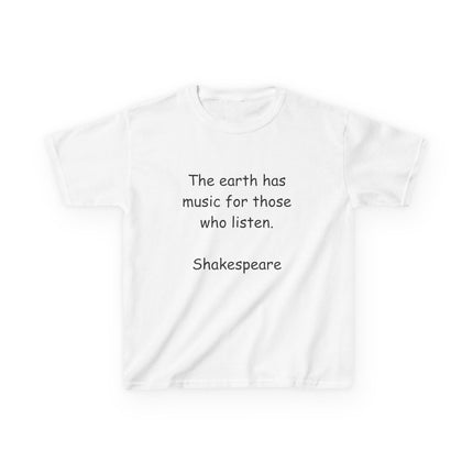 Kids Shakespeare Quote Tee – “The Earth Has Music” T-Shirt