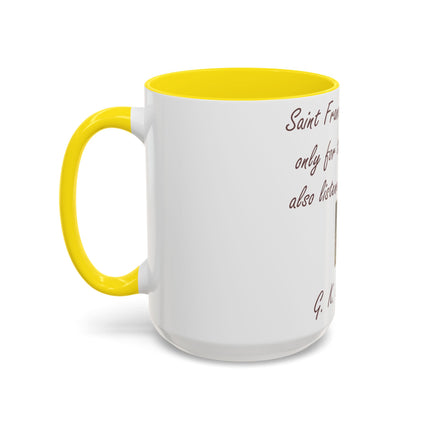 15oz Accent Ceramic Mug – Tribute to Saint Francis – Nature Lover Gift