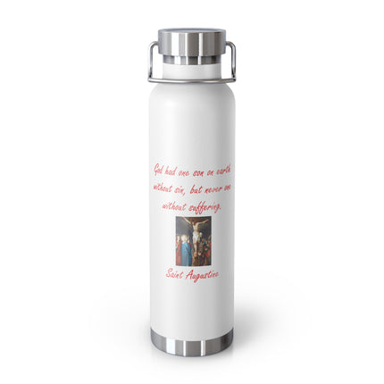 Saint Augustine Inspirational Vacuum Insulated Bottle - 22oz Travel Mug with Quote
