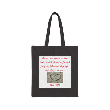 Tote Bag — Oscar Wilde Quote Canvas Tote (You Don't Love Someone For Their Looks)
