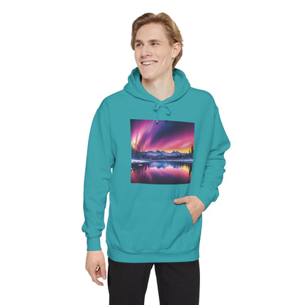Aurora Mountain Hoodie — Northern Lights Scenic Pullover