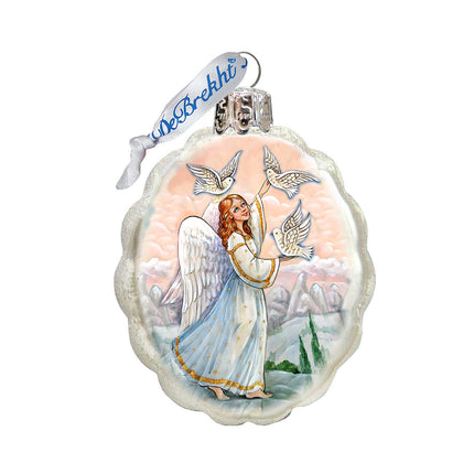 White Doves Angel Mercury Glass Ornament by G. DeBrekht - Nativity Holiday Décor - 773026-4
