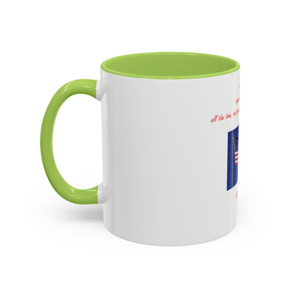 American Flag Accent Coffee Mug — Patriotic Quote by Mark Twain, 11/15oz