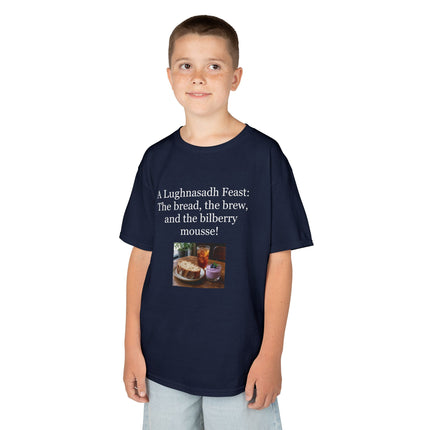 Lughnasadh  Kids Tee — “A Lughnasadh Feast: The bread, the brew, and the bilberry mousse!”