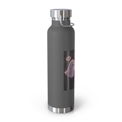 22oz Copper Vacuum Bottle — Cute Ghost "Boo is just hello in ghost language" Insulated Bottle