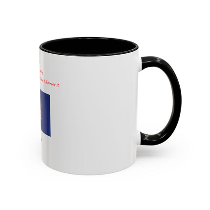 American Flag Accent Coffee Mug — Patriotic Quote by Mark Twain, 11/15oz