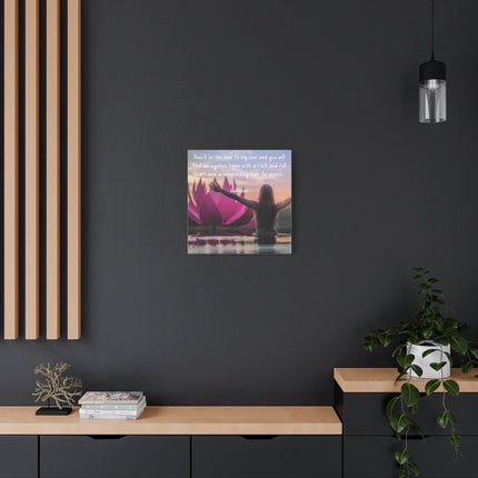 Inspirational Yoga Wall Art Canvas – “Knock on the door to my soul…” Quote