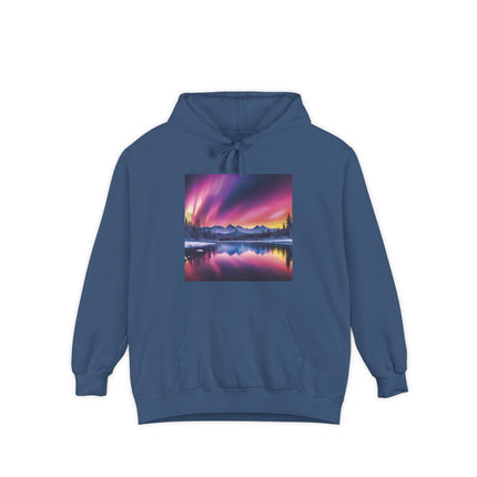Aurora Mountain Hoodie — Northern Lights Scenic Pullover