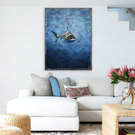 Shark Art Wooden Wall Art by Nature Wonders - Nature Wildlife Decor  - 95389B-3