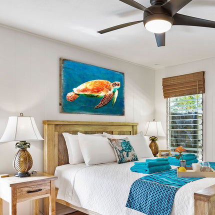 Revis Sea Turtle Wood Wooden Coastal Wall Art by Nature Wonders - Coastal Sea-Life Decor - 95266B-4