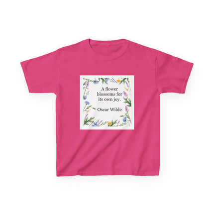 Kids T‑Shirt — "A flower blossoms for its own joy" Oscar Wilde Floral Quote