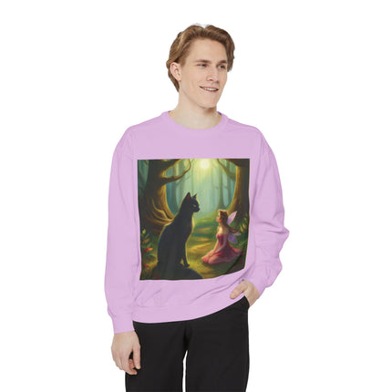 Fairy Princess & Black Cat Forest Sweatshirt
