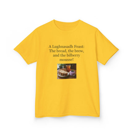 Lughnasadh  Kids Tee — “A Lughnasadh Feast: The bread, the brew, and the bilberry mousse!”