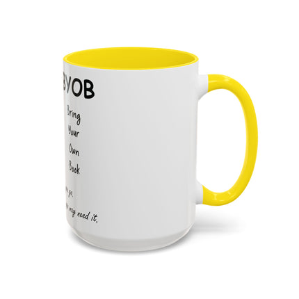 BYOB Accent Mug – “Bring Your Own Book” – 15oz Ceramic for Book Lovers
