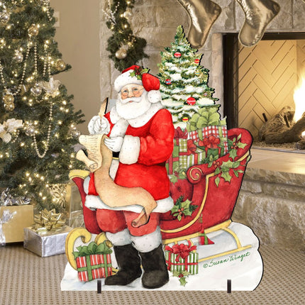 Christmas Wish List Outdoor Yard Sign by Susan Winget - Christmas Santa Snowman Decor - 8471101F-SW-2