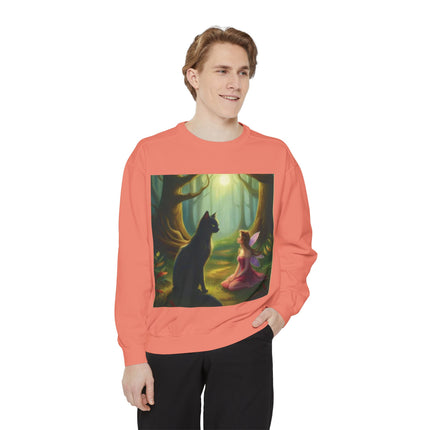 Fairy Princess & Black Cat Forest Sweatshirt
