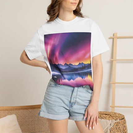 Aurora Lake T-Shirt — Northern Lights Landscape Tee
