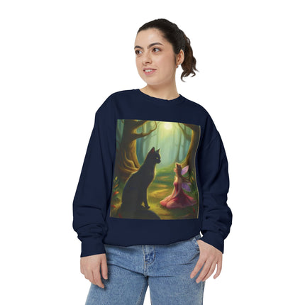 Fairy Princess & Black Cat Forest Sweatshirt