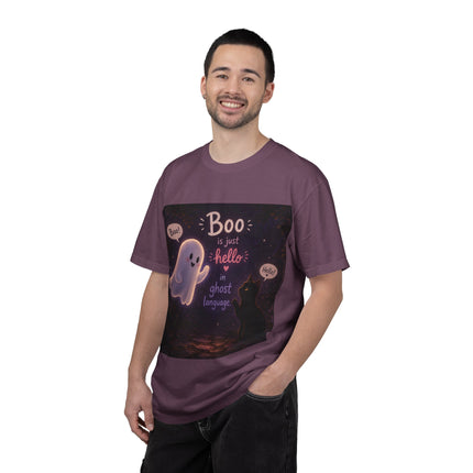 Halloween Ghost T-Shirt — “Boo is just hello in ghost language” Cute Spooky Tee