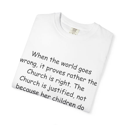 Inspirational Quote Unisex Garment-Dyed T-Shirt - G.K. Chesterton Design